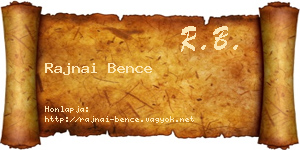 Rajnai Bence névjegykártya